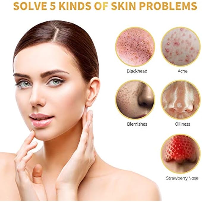 POP MODERN.C BLACKHEAD REMOVER MASK, 24K GOLD PEEL OFF MASK, GOLD FACIAL MASK ANTI-AGING, DEEP CLEANSING, REDUCES FINE LINES WRINKLES GREAT FOR ALL SKIN, WITH BLACKHEAD REMOVER EXTRACTOR TOOLS KIT & MASK BRUSH - Image 4